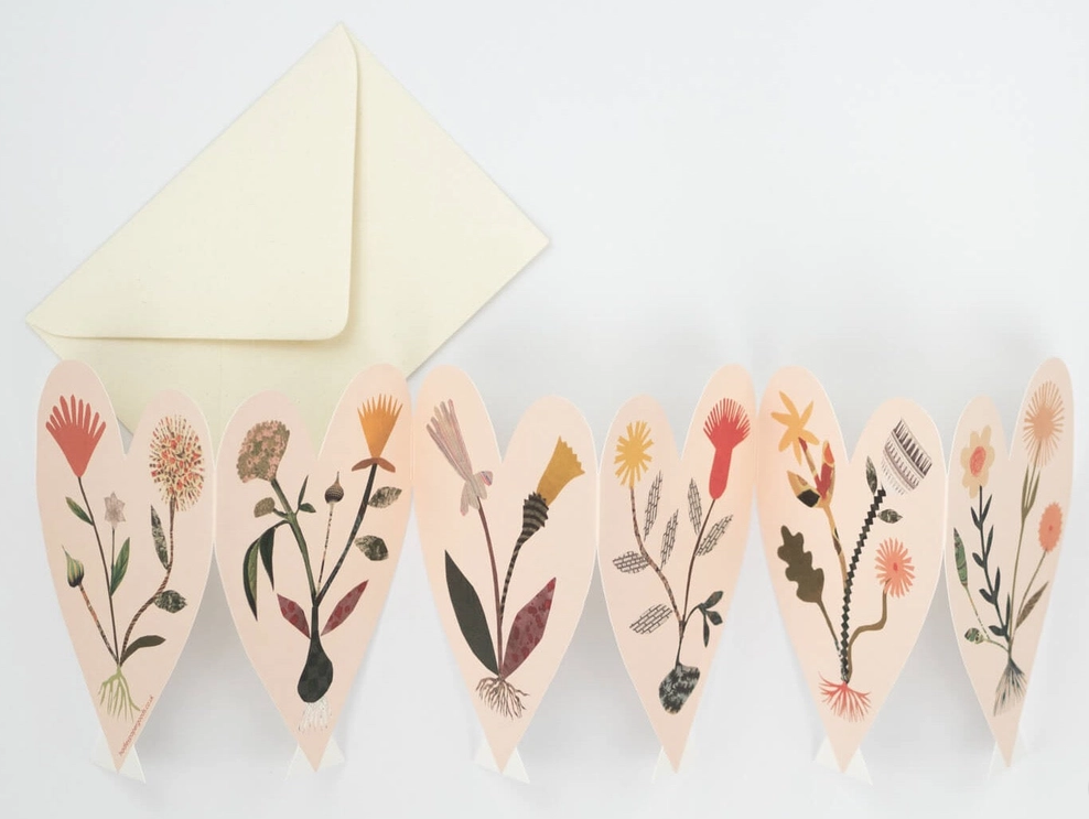 Hearts Concertina Card