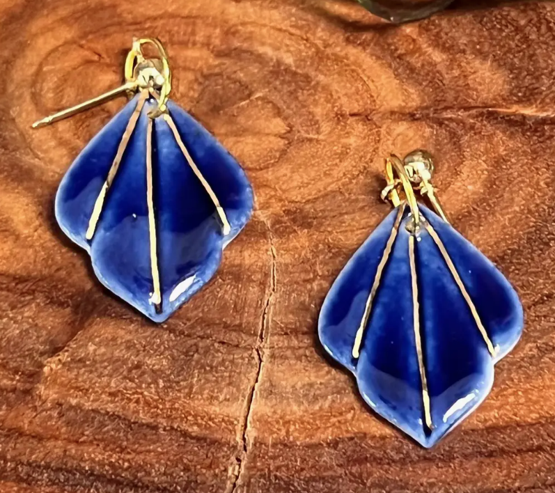 Earrings: Holly - Porcelain Blue