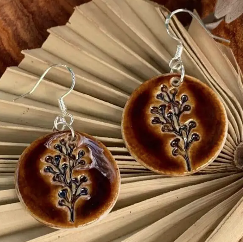 Earrings: Faye - Porcelain Brown