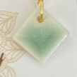 Earrings: Tiny Square Dangly Ceramic - Green