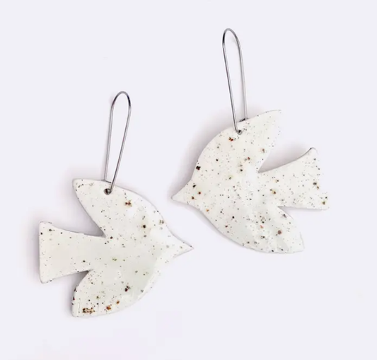 Earring, Ceramic: Flocking Bird