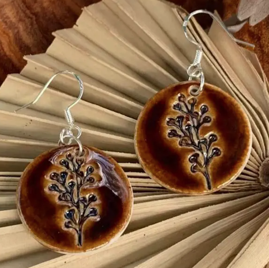 Earrings: Faye - Porcelain Brown