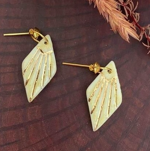 Earrings: Mika Porcelain - Yellow/Gold