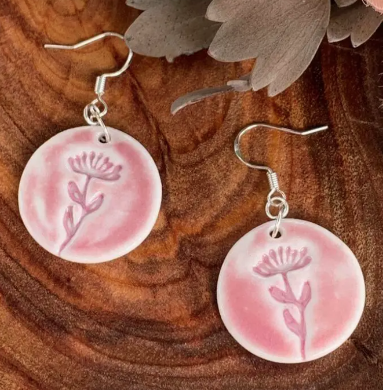 Earrings: Sage Porcelain - Pink