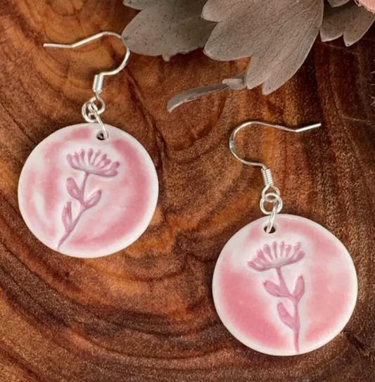 Earrings: Sage Porcelain - Pink