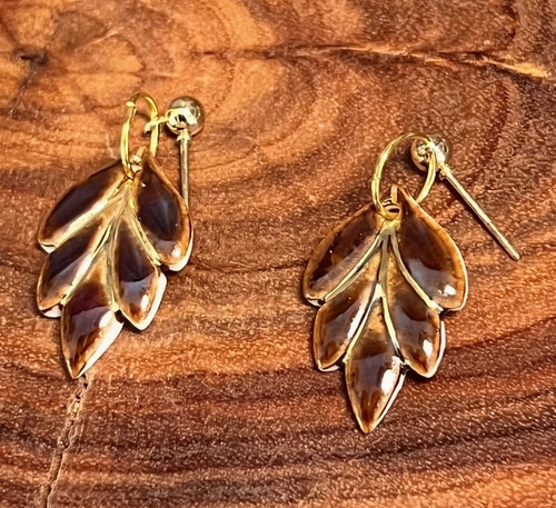 Earrings: Calla Porcelain - Brown